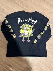 Rick and Morty Hybrid Adult Swim Robot Toilet Black Long Sleeve Graphic Tee M