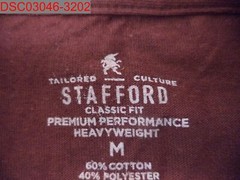 NWOT – Stafford Men’s Burgundy Heavy Weight Crew Neck Classic Fit T-Shirt, Sz M