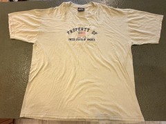 Old Varsity Brand Men’s Beige Property Of The USA Flag Graphic Tee XL