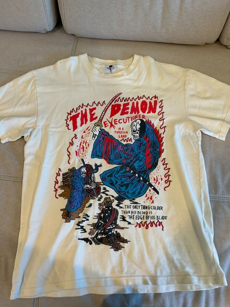Warren Lotas The Demon Executioner T-Shirt White XL Rare Graphic Tee
