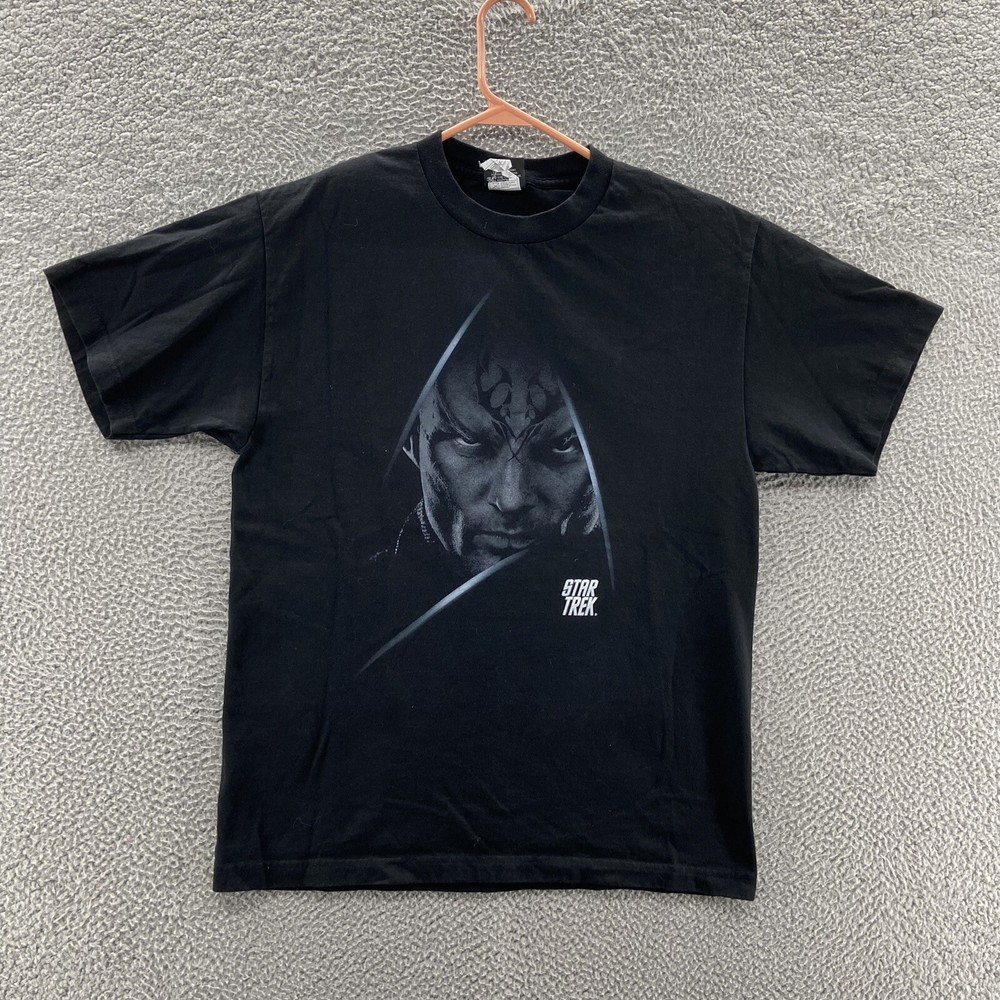 Star Trek T Shirt Men Large Black Trevco Dark Nero Movie Sci-Fi Graphic 2009 Y2K