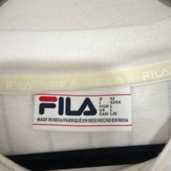 Fila Mens White Italian Heritage Pin Stripe Short Sleeve T-Shirt Size Large