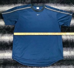 VTG Y2K NIKE Embroidered CTR Swoosh Grey Tag (XL) Perfromance Blue Shirt