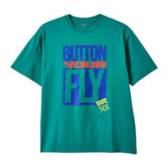 Levis 501 Button Your Fly Graphic T-Shirt Shirt Vintage 90s Men’s Size Medium