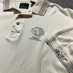 Vintage 90s Greg Norman Collection Mens Golf Polo Shirt Tan Ribbed Cotton Large
