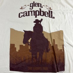 Vtg Glen Campbell Goodbye Tour T Shirt Mens 2XL (48″) Cream Country Music Tee