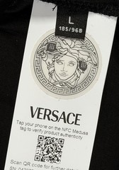 Versace Maxi Chain Logo Black T-shirt Men’s Size L Authentic
