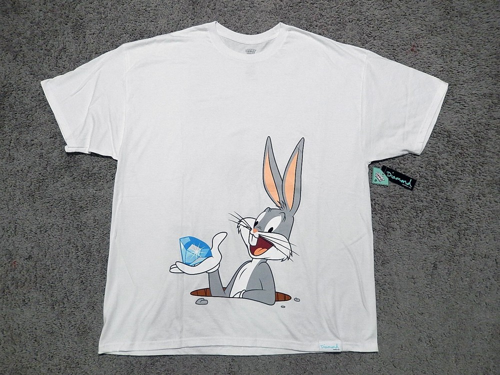 Diamond Supply Co x Looney Tunes Bugs Bunny men’s white t-shirt XXL warner bros