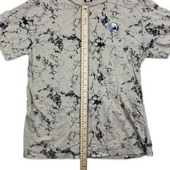 WXYZ Size XL Men’s Short Sleeve Shirt Skull Crystal Wash Tie Dye Beige