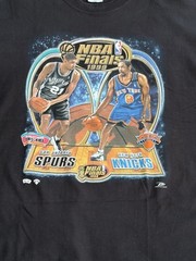 Vintage 1999 Pro Player NBA Finals NY Knicks San Antonio Spurs Tee Sz. 2X Black