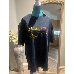 Scotch & Soda Amsterdam 1985 Graphic T-Shirt XL Black Irregular Wash 183199
