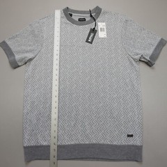 Buffalo by David Bitton Wiley Crew Neck S/S Shirt Grey Combo Geometric Size M