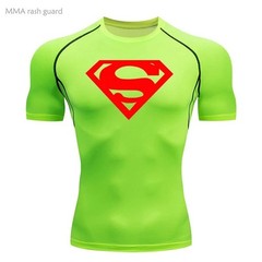 Superman T-shirts Superhero Gym Short Compression Sleeve Tee Tops Shirt Men TOP