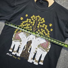 Thailand Elephant T-Shirt Men’s XL Black Chang Thai Gold Bodhi Tree Souvenir Tee
