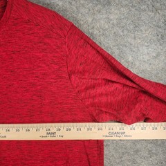 Athletic Works Mens XL Red Space Dye Long Sleeve DriWorks Performance Tee Shirt