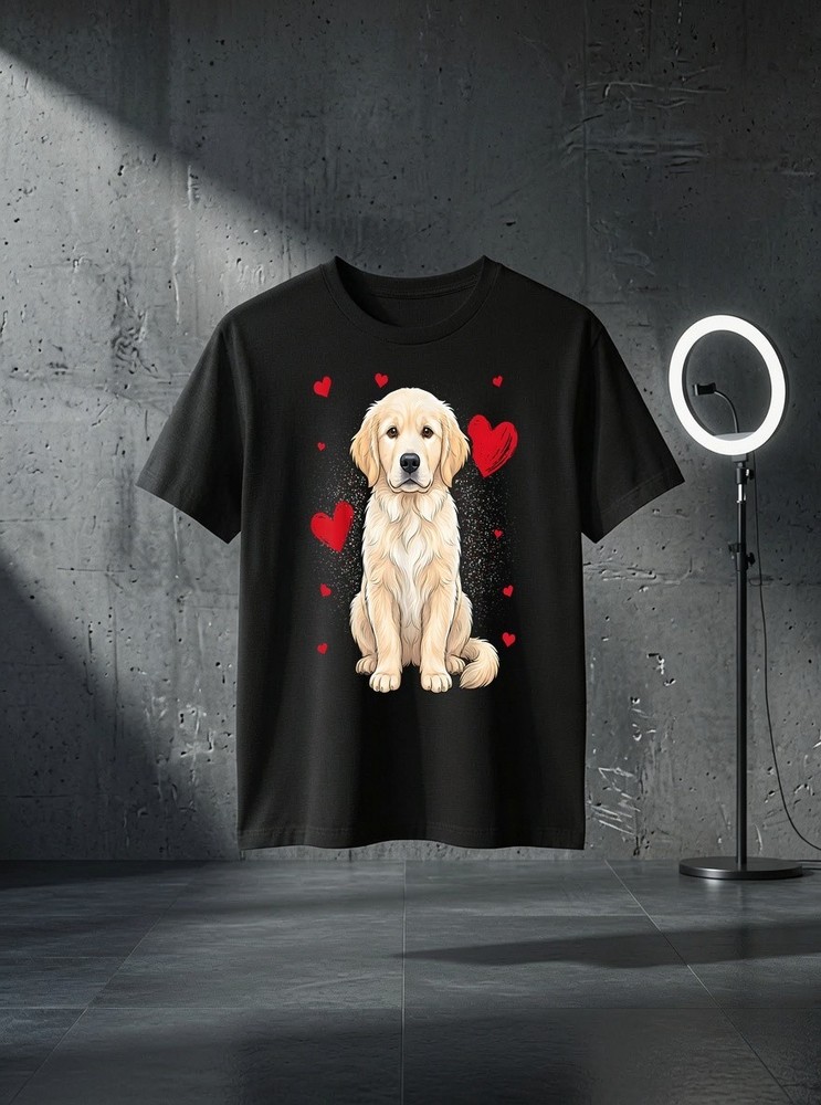 Unisex White English Cream Golden Retriever Graphic T Shirt Gift