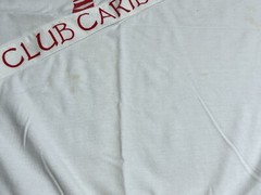 Vintage Club Caribe Palm Tree Pullover French Terry Beach Resort Tee White Red L