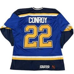 Vintage St Louis Blues Craig Conroy Starter Jersey Center Ice Fight Strap 1998