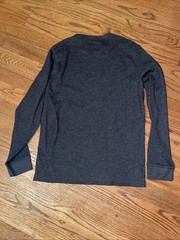 G.H. Bass Men’s Waffle Knit Thermal Shirt Large Black Long Sleeve Crewneck EUC