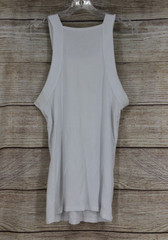 Mens XL White Ribbed Tank Top Sleeveless Undershirt A Shirt Basic Cotton
