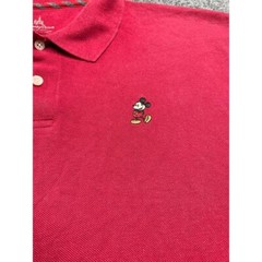 Disney Park Men’s Red T-Shirt Short Sleeve Collared Neck Size L