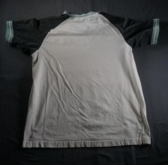 Adidas Shirt Mens Medium Gray Colorblock V Neck Raglan Striped Collar Tee