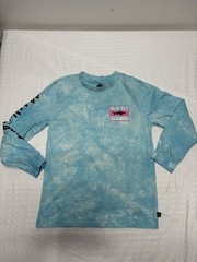 Maui and Sons Vintage Graphic Tee Aqua Blue Size Small Long Sleeve Mineral Wash