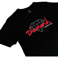 DIAMOND SUPPLY CO Medium T Shirt Black Red Diamond Graphic Skater Streetwear Tee