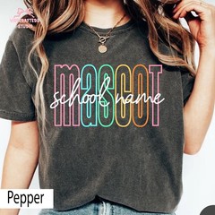 Custom Mascot School Name Shirt Personalized School Spirit Unisex Teacher Gift