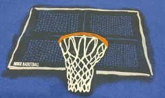 Vintage Nike Basketball Shirt Blue Graphic Sketch Art Made USA 90s Adult XXL 2XL