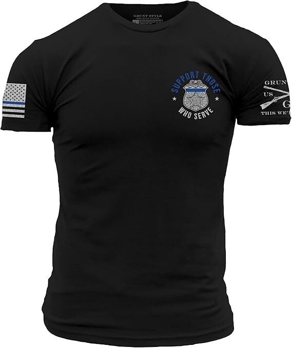 Custom name Blue Line Support Those Who Serve AOP Shirt 3D shirt Full Size S-5XL