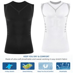 Mens Compression Shirt Athletic Workout Gym Tank Top Base Layer Body Shaper Vest