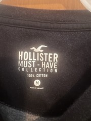 Hollister Must-Have Men’s Black Purple White Tie-Dye Crew Neck T-Shirt M (3-83)