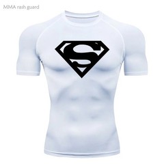 Superman T-shirts Superhero Gym Short Compression Sleeve Tee Tops Shirt Men TOP