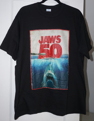 Jaws 50 50th Anniversary Universal City Studios Black T-Shirt Mens Size XL