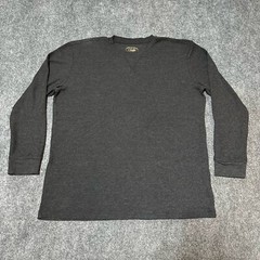 Jachs Shirt Mens XXL Grey Cotton Blend Waffle Knit Long Sleeve Casual