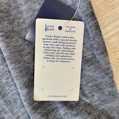 Lucky Brand T-Shirt Men’s L Jet Black (Gray) Buffalo Stars Venice Burnout Tee SS