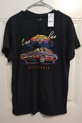 New Brisco Brands Los Angeles California Shirt Large Neon 80s LA Palm Tree BG4
