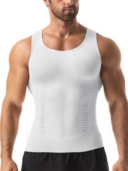 Mens Compression Shirt Slimming Body Shaper Chest Belly Tummy Control Vest Tank