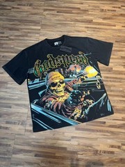 New Godspeed Short sleeve Street Rock Style Mens pure cotton T-Shirt Black