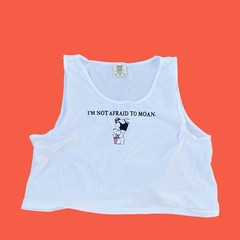 Tom Of Finland art BOTTOM custom embroidery mens white cotton Crop tank top