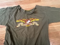 Off shoulder Antihero Eagle Logo T-Shirt Military Green