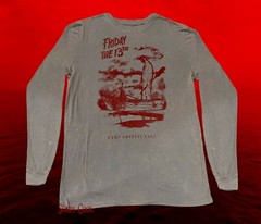 New Friday the 13th Camp Crystal Lake Horror Mens Vintage Long Sleeve T-Shirt
