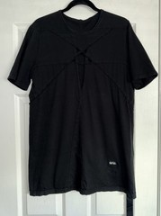 Rick Owens Drkshdw Black Star Cut-Out Jersey Level Drop Logo Strap T-Shirt Top L