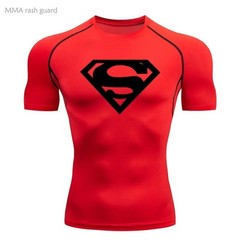 Superman T-shirts Superhero Gym Short Compression Sleeve Tee Tops Shirt Men TOP