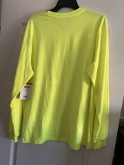 Wrangler Workwear Hi-Vis Neon Yellow Long Sleeve T-Shirt w Pocket Mens L 42-44