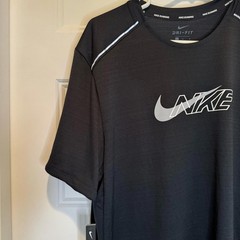 Nike Black Running Men’s Dri-Fit Miler Flash Short Sleeve Tee Shirt Size XL NWT