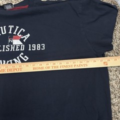 Nautica Rowing Shirt Mens XXL Navy Blue Contrast Collar Graphic Tee Retro Prep