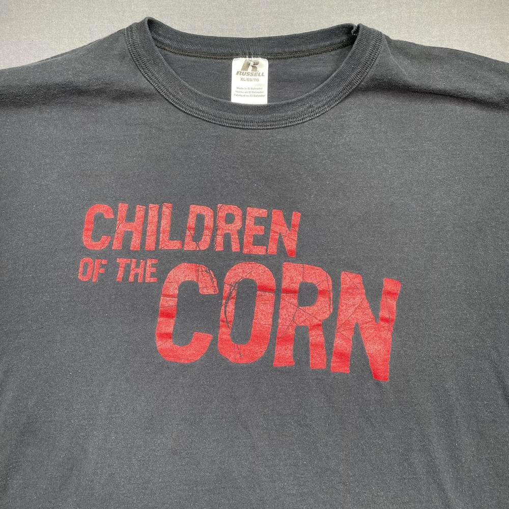 Children Of The Corn Shirt Mens XL Black Stephen King Horror Graphic Tee Russell