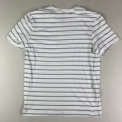 Mack Weldon Men’s LARGE White Striped Cotton Short Sleeve Crew Neck Pocket Tee
